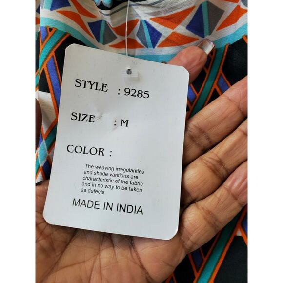 Indian Tropical Fashion Women Multicolor 100% Polyester 2 Piece Pantsuits Size M - Picture 9 of 12